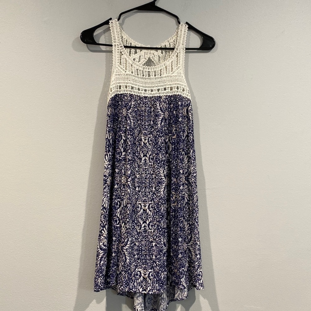 Aeropostale Patterned Blue and White Dress - Size XS